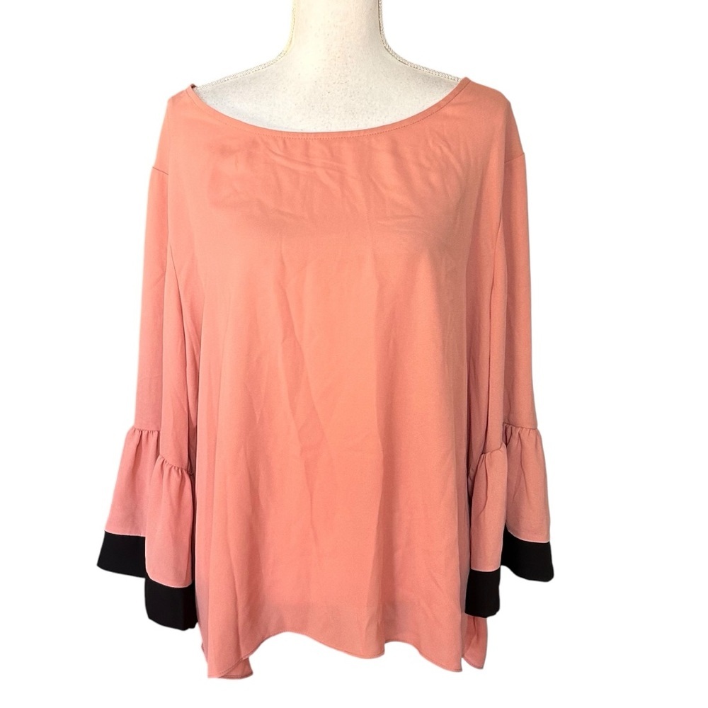 New York & Co. Top 3/4 Bell Sleeve Career Blouse Women’s SZ XXL Orange‎ NEW